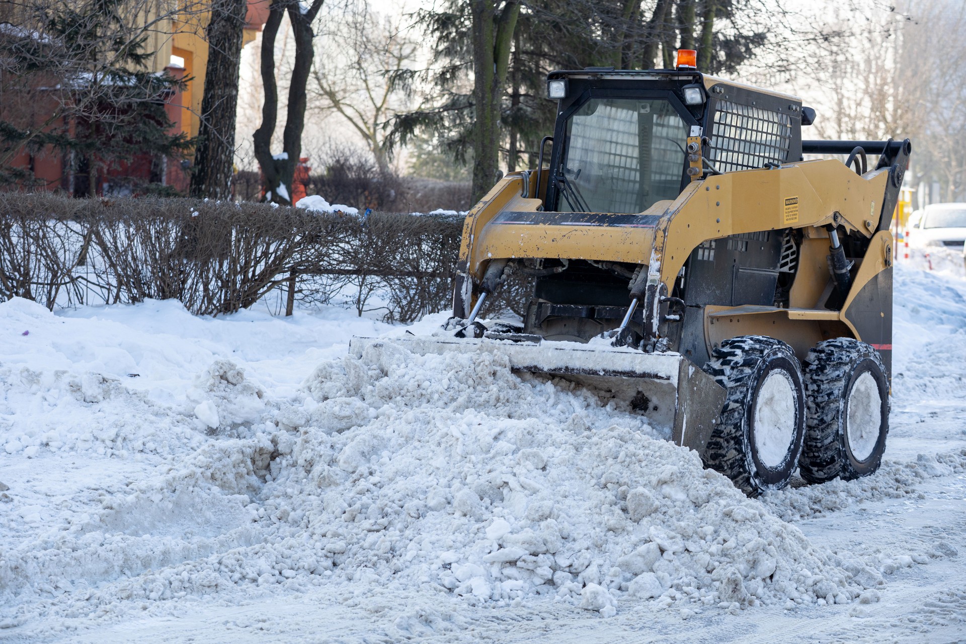 Watch as Snow Removal Equipment is Working Efficiently During the Winter Weather Conditions