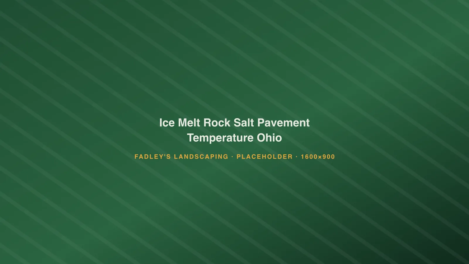 De-icing material spread across a cleared commercial walkway on a cold Ohio morning